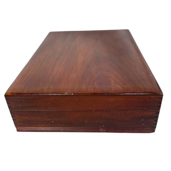 Vintage Naken’s Tarnish Proof Silverware Wooden Chest Flatware Storage Box Only - Picture 5 of 16